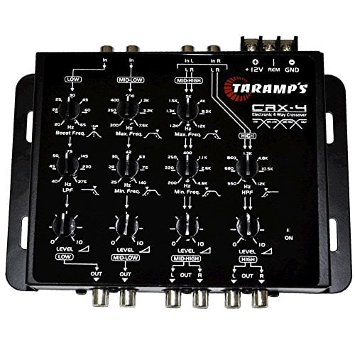 Taramps CRX 4 4 Way Compact Electronic Crossover Equalizers Combo with HogoR Car Charger 