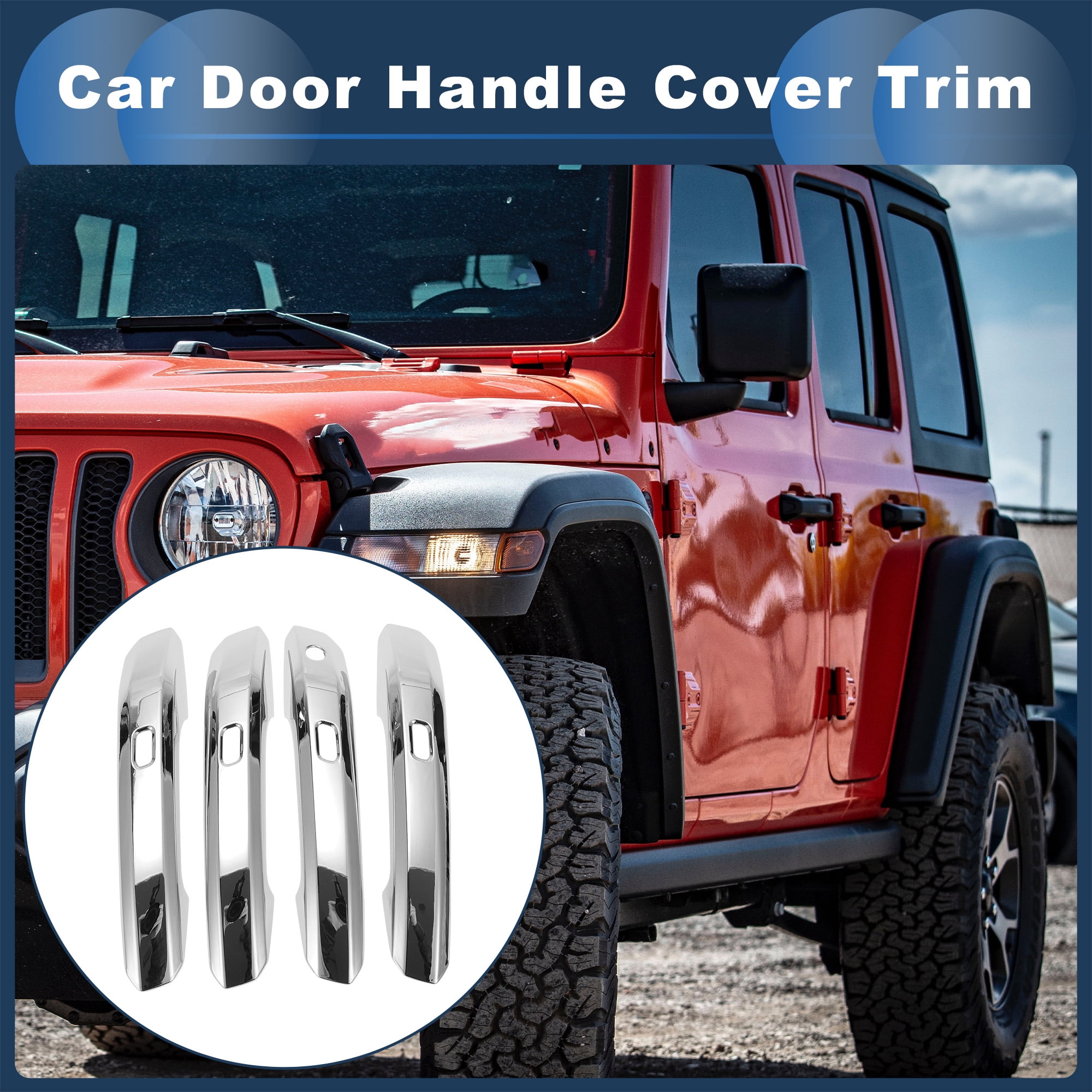 Unique Bargains Car Door Handle Cover Trim for Audi Q5 2018-2019 ABS Silver Tone