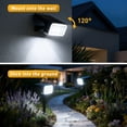 thumbnail image 3 of Solar Spot Lights Outdoor [12 Pack, IP65] - 100 High-Lumen LEDs, 4 Modes & 2-in-1 Design. Auto On/Off Cool White Landscape Lights for Yard, Garden, Pathway., 3 of 7