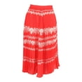 thumbnail image 1 of Pre-Owned Self-Portrait Pleated Floral Midi Skirt in Red Polyester, 1 of 2