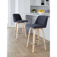 thumbnail image 3 of Carson Carrington  Vallberga 26" Counter Stool with Natural Wood Base (Set of 2) Cream Faux Leather/Round Chrome Footrest Natural Finish,Chrome Finish, 3 of 5