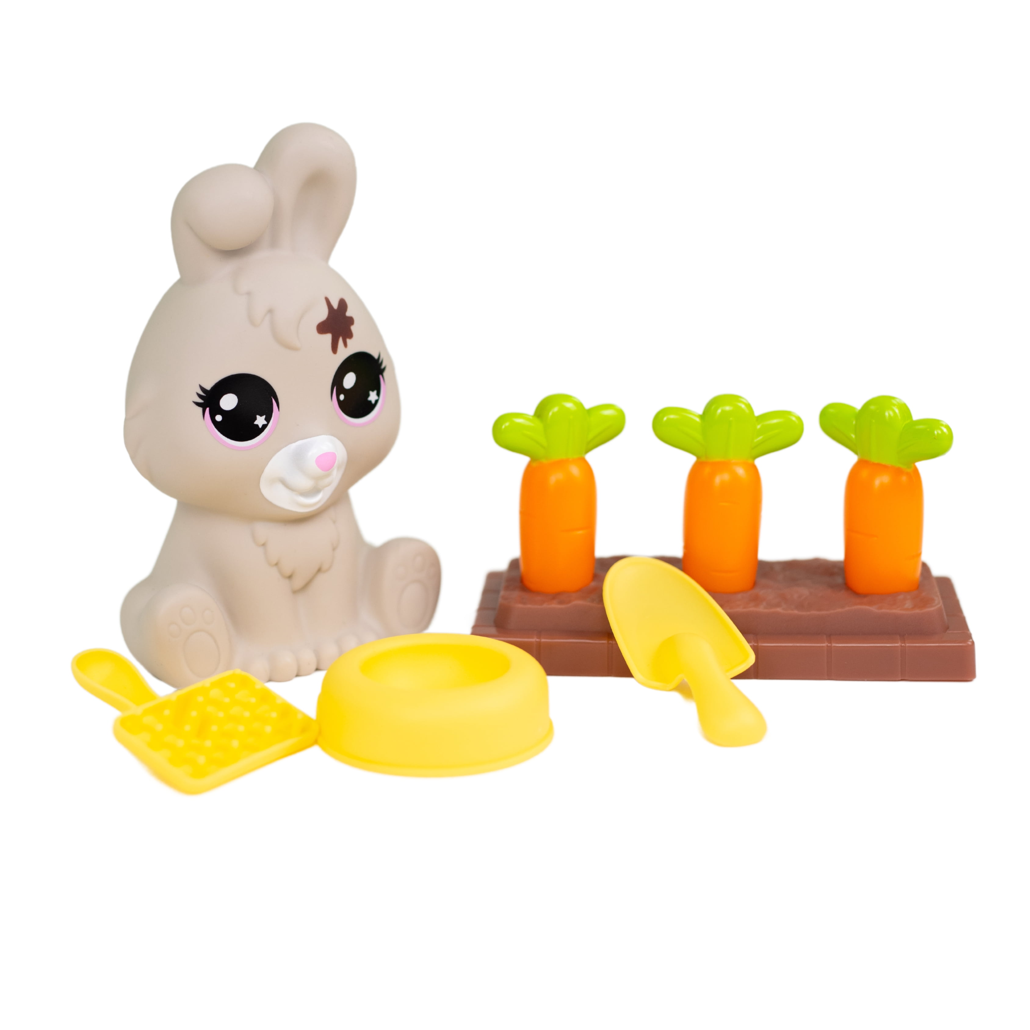 Kid Connection Mini Pet Rabbit Water Play Set with Color Changing Feature, 8 Pieces, Toddler Toys, Grey Color