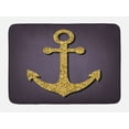 thumbnail image 1 of Anchor Bath Mat, Anchor Pattern with Tranquility Peacefulness Artistic Display Nautical Marine Print, Non-Slip Plush Mat Bathroom Kitchen Laundry Room Decor, 29.5 X 17.5 Inches, Plum Gold, Ambesonne, 1 of 2
