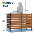 thumbnail image 1 of Weather-Resistant Outdoor Privacy Screen Panels–Garden Fence with Aluminum Frame & Horizontal Vinyl Slats,Easy No-Dig Install, Durable Decorative Partition for AC Units, Patio, Natural Wood Color,2PCS, 1 of 7