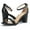 BLACK/PU, variant on Women's Chunky High Heel Sandals Ankle Strap Open Toe Dress Shoes CHUNK