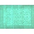 thumbnail image 1 of Ahgly Company Machine Washable Indoor Rectangle Abstract Turquoise Blue Contemporary Area Rugs, 6' x 9', 1 of 4