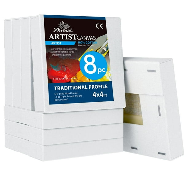 Artist Canvas PHOENIX, 10 x 10 cm, paquete de 8 unidades, algodón