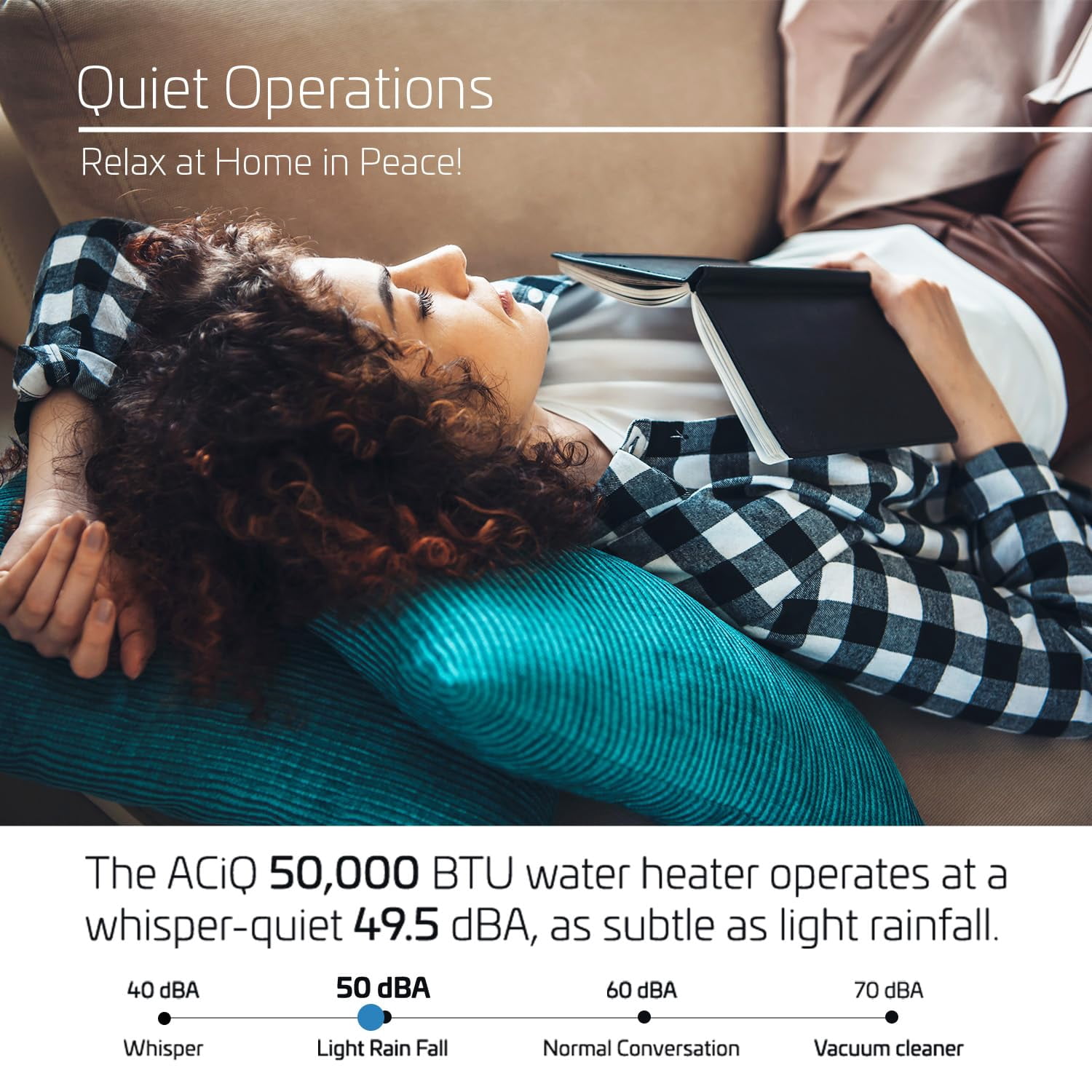 ACiQ Electric Residential Hybrid Hot Water Heater Electric 50 Gallon Tank | Heat Pump, Water Heater, Quiet Operation | 240V, 1Ph, 60Hz