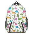 thumbnail image 3 of White Dinosaurs Cacti Pattern Cute School Backpack Bag with Padded Back and Adjustable Shoulder Straps 16.9 X 12.6 X 5.9 Inches, 3 of 5