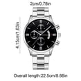 thumbnail image 3 of Reloj de cuarzo de moda para hombre, diseño calado, caja de aleación, correa de cuero, reloj de pulsera informal de negocios, reloj de aleación., 3 of 6
