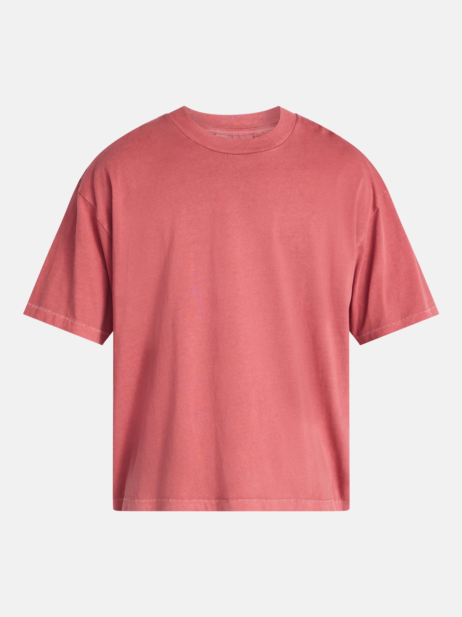 No Boundaries Cotton Oversized Cropped Tee with Short Sleeves, Men's and Big Men's XS-5XL