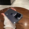 thumbnail image 2 of Luxury Transparent Shockproof Phone Case For iPhone 15 14 13 12 11 Pro Max X XR XS 7 8 Plus SE3 Mini Hard Plastic PC Clear Cover, 2 of 5