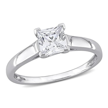 Everly Women's Created Sapphire 10K White Gold Engagement Ring