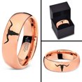 thumbnail image 4 of Tungsten Longhorn Texas Bull Horn Band Ring 7mm Men Women Comfort Fit 18k Rose Gold Dome Polished, 4 of 4