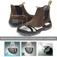 thumbnail image 5 of Work Boots for Men, ROCKTURTLE Chelsea Steel Toe Slip on Men's Boots Slip Resistant Anti-Puncture Anti-Static Waterproof Safety Working Shoes, Dark Brown, LV822-DKBR-9, 5 of 8