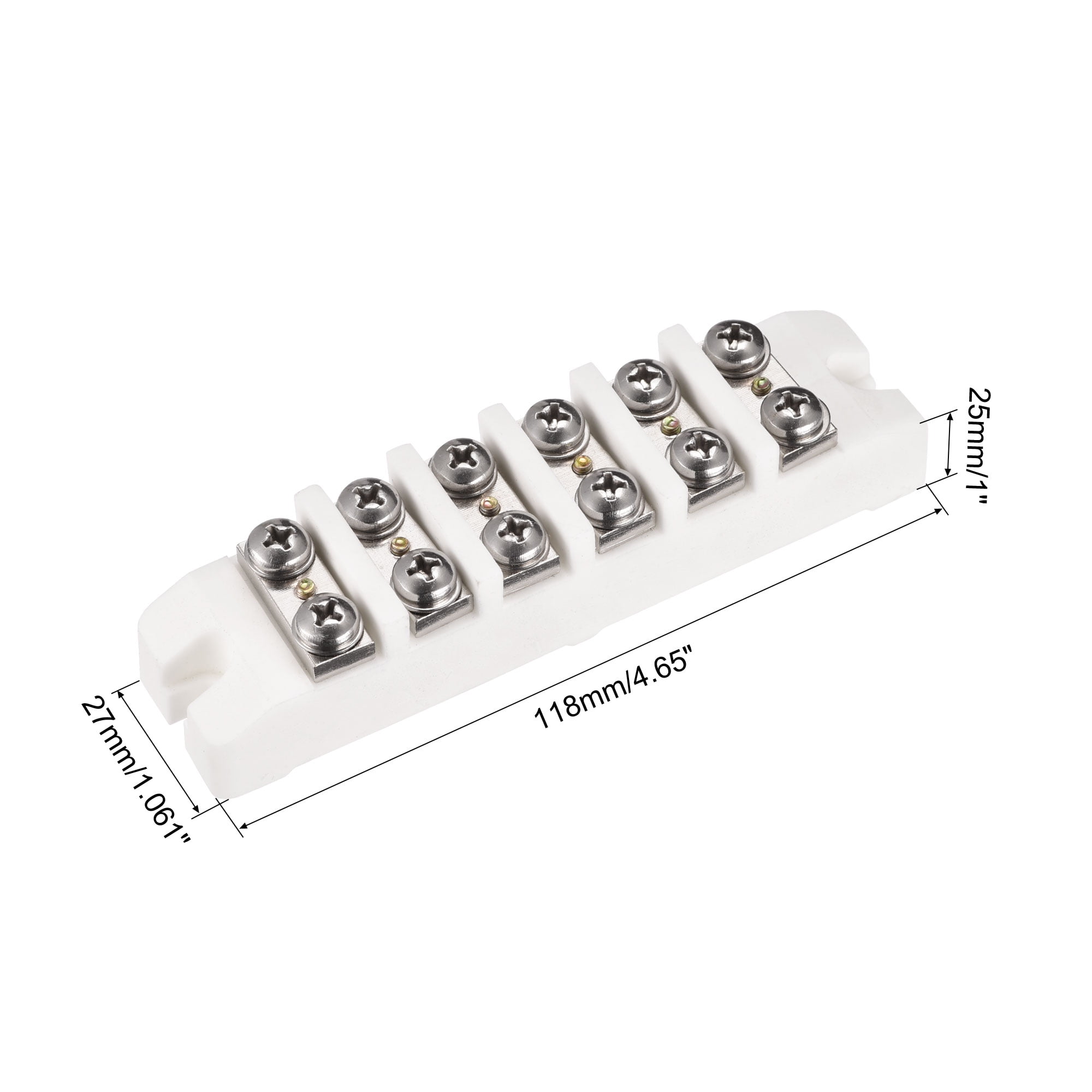 Uxcell Porcelain Ceramic Terminal Block 6 Way High Temperature 118x27x25mm for Wire Connector