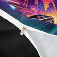 thumbnail image 4 of Castle Fairy Retro Neon Sports Car Queen Duvet Cover Set for Teens, City Light Print Bedding for Bedroom, Cyan Black,Black Reversible,3-Piece,No Comforter, 4 of 6