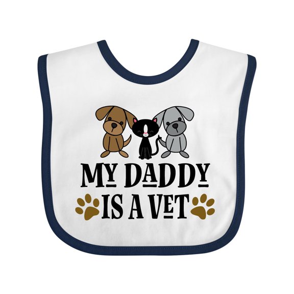 Inktastic Veterinarian Daddy is a Vet Boys or Girls Baby Bib