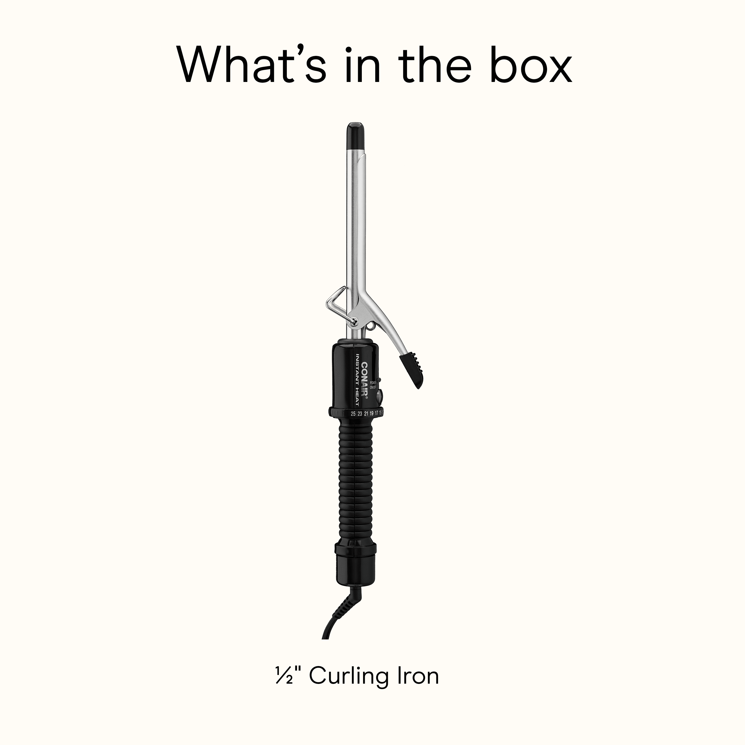 Conair Instant Heat 1/2" Hair Curling Iron, For Short to Medium Hair