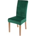 thumbnail image 1 of Velvet Stretch Dining Room Chair Covers Soft Removable Dining Chair Slipcovers Set of 2, Dark Green, 1 of 7