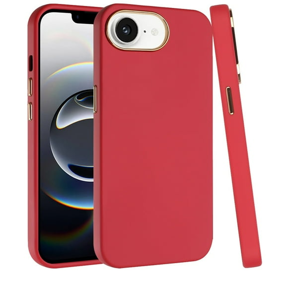 For Apple iPhone 16e Hybrid Armor Shockproof, Durable Bumper Rubber Gummy Gel Slick Hard PC Silicone TPU Cover, XPM Phone Case [Red]