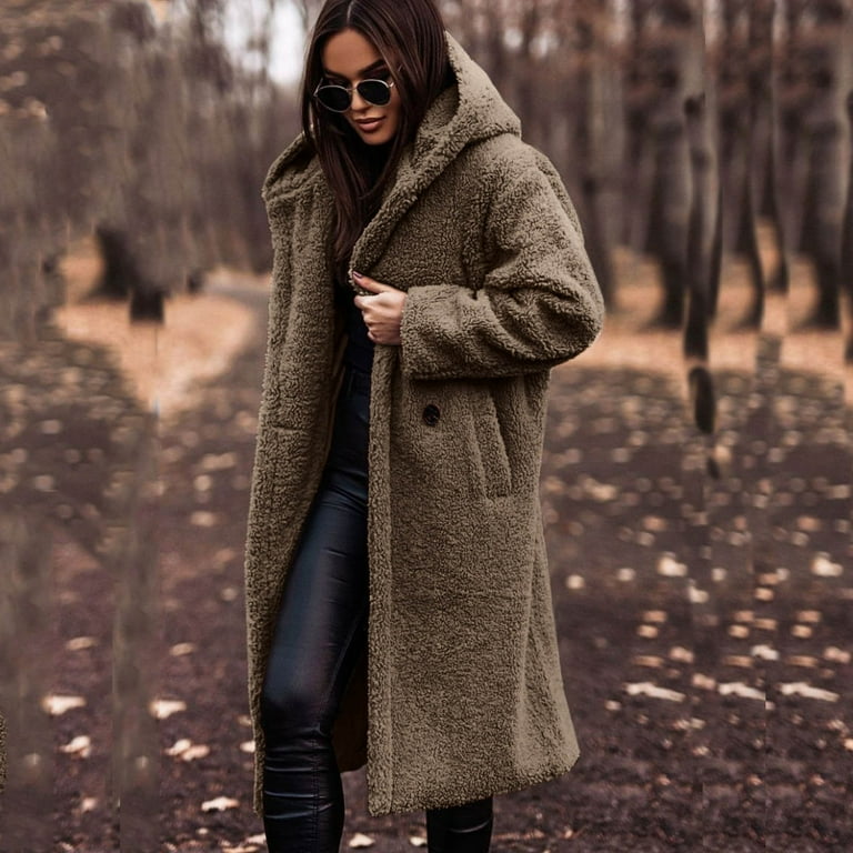 Fur hooded hot sale pea coat