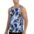 thumbnail image 2 of Balery Blue Lightning2 Pattern Men's Workout Tank Top Gym Muscle Tee Fitness Bodybuilding Sleeveless T Shirt Quick Dry Fit Muscle Tank Top Slim-Fit Tank-XX-Large, 2 of 7