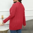 thumbnail image 7 of Tnhcen Plus Size Floral Embroidery Sweater Women's Round Neck Acrylic Top Loose Fit Long Sleeve Pullover Fall Winter Warm Knit Colorful Flower Design L-3XL, 7 of 7