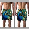 thumbnail image 3 of luoweisi Men's Beach Shorts Quick Dry Swim Trunks with Mesh Lining Peacock XL, 3 of 5