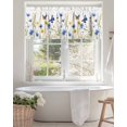 thumbnail image 4 of Blue Yellow Floral Valances for Windows Butterfly Flower Paddy Vintage Valance Rod Pocket Light Filtering Short Window Treatments Curtains for Kitchen Bathroom Living Room Bedroom, 42 x 12 Inch, 4 of 7