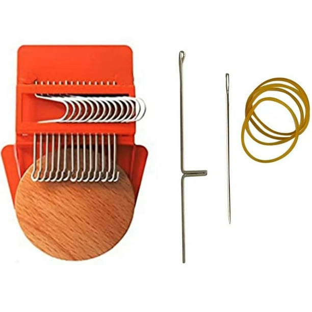 Herramienta de tejido tipo telar pequeño, 12 ganchos, práctico mini telar para zurcir, kit de telar para principiantes, reparación rápida de pantalones vaqueros