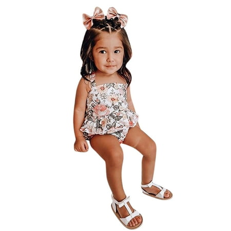 

Toddler Kids Baby Girls Summer Floral Strap Button Vest Tops +Shorts Outfits Set Fashion Children s Suit