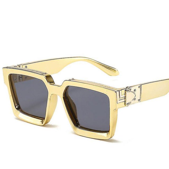 Gafas de sol retro millonario cuadrado metal punk rock hip hop gafas hombres mujeres