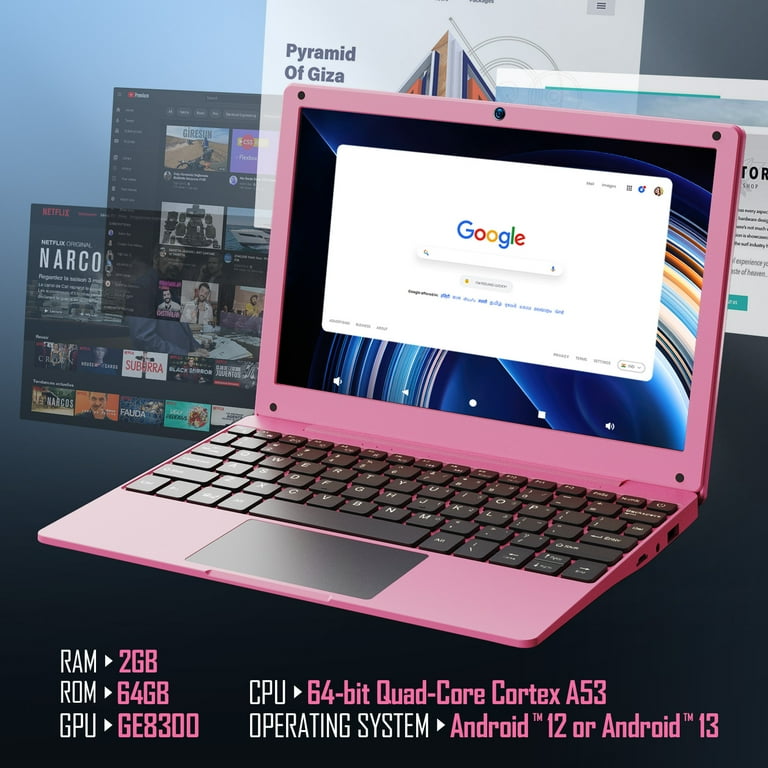 NBD Mini Laptop 10.1 inch Quad Core Android Netbook with Bag