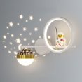 thumbnail image 1 of Apliques de pared LED regulables con forma de astronauta para dormitorio infantil, bola de proyección de luna y estrellas, luz de pared moderna de mediados de siglo, lámpara de pared para mesita de, 1 of 7