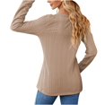 thumbnail image 4 of Women's Button V-Neck Pullover Solid Color Long Sleeve Blouse Casual Slim-Fit Sweater Tops Shirts, 4 of 5