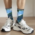 thumbnail image 6 of Vsdgher Tropical Paradise Window View Crew Socks for Men & Women, Breathable Casual Athletic Ankle Socks, 6 of 6