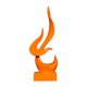 thumbnail image 2 of Escultura abstracta de llama, adorno minimalista de resina, figura artística para el hogar. Naranja, 2 of 7