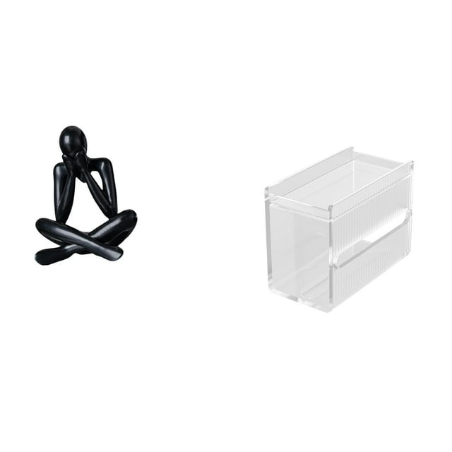 Figura de escritorio de pensador, escultura abstracta, caja de almacenamiento de papel higiénico, estuche de pañuelos acrílicos, adorno artístico, min