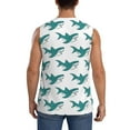 thumbnail image 4 of Lsque Cartoon Shark Print Men's Cotton Blend Sleeveless Muscle Shirts (S-3XL)- Moisture Wicking, Odor Protection, UPF 30+,XX-Large, 4 of 8
