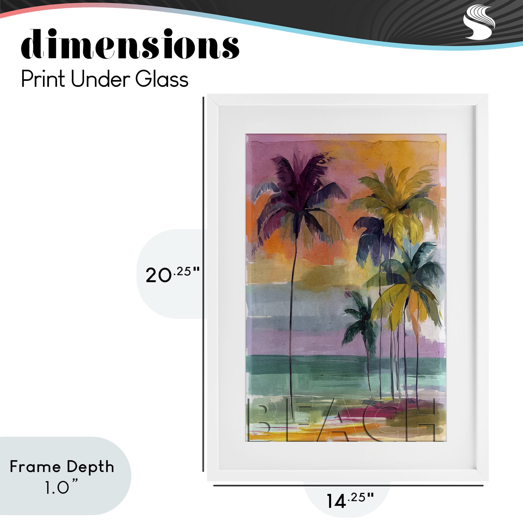Stupell Industries Crayon Beach at Sunset White Framed Print Under Glass, design by Annabelle Hall