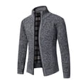thumbnail image 3 of Suéter grueso de talla grande con forro polar para otoño e invierno para hombre, cárdigan con cuello alto, chaqueta para hombre, 3 of 5