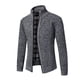 thumbnail image 5 of Suéter grueso de talla grande con forro polar para otoño e invierno para hombre, cárdigan con cuello alto, chaqueta para hombre, 5 of 6