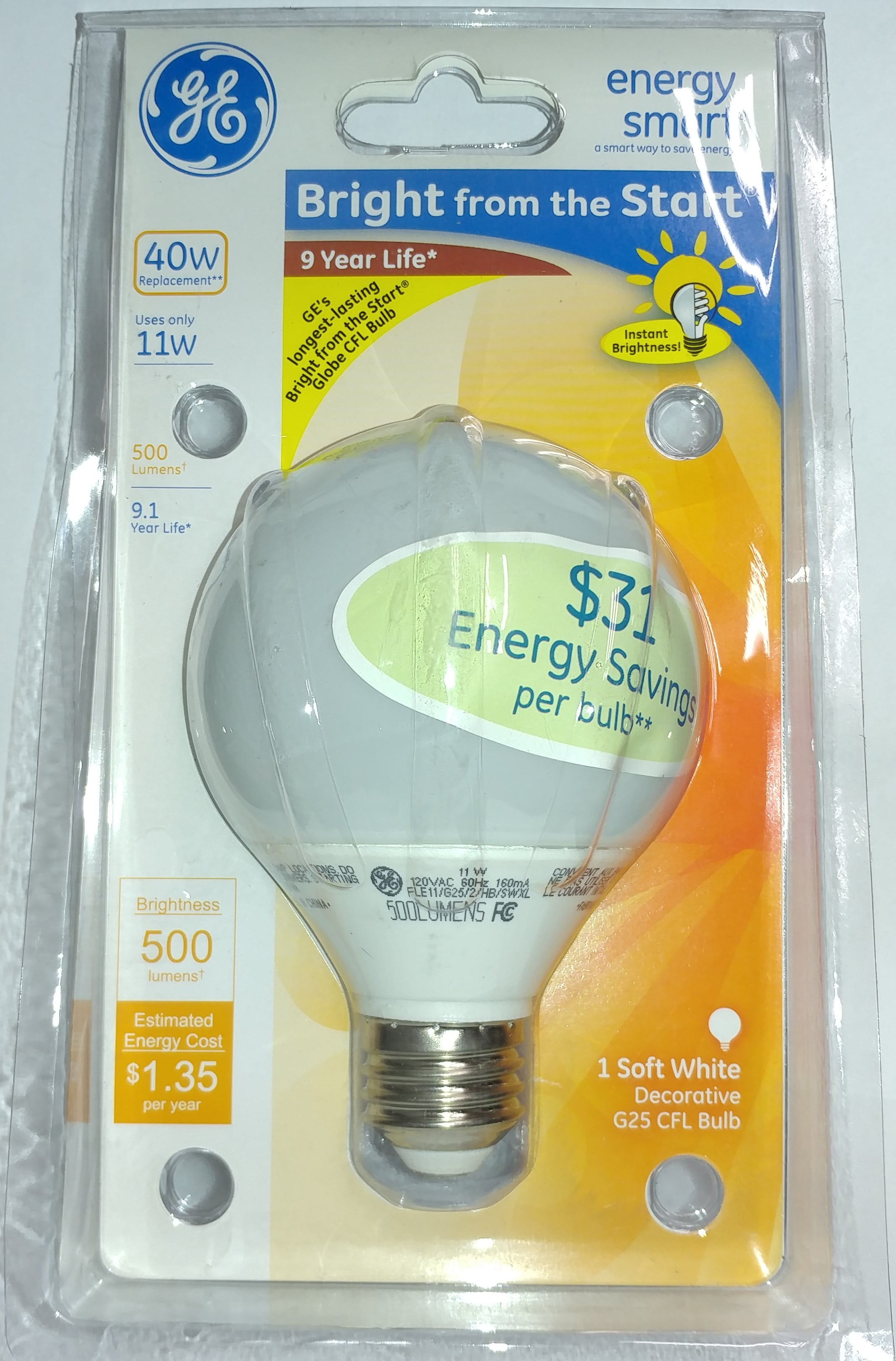 TCP 14W G25 CFL Bulb Long Life 2700K 