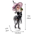 thumbnail image 3 of Halloween Kissing Witch Figurine, 7.9 In Cute Statue with Bow Hat and Mesh Skirt for Table Shelf Mantel Entryway Party and Spooky Home Decor, 3 of 8