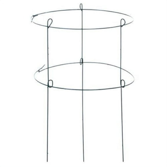 Panacea 89322GT 18" W x 36" L Double Green Metal Peony Ring Plant Support - Quantity of 3