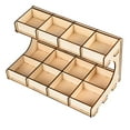 thumbnail image 4 of Milaget DIY Craft Wooden Pigment Paint Bottle Rack Model Organizer Storage Stand Holder 2-layer 12-grid, 4 of 9