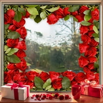 Fmbmuo Valentines Day Decor Window Stickers,Valentine's Day Stickers Decals for Windows Doors,Shop Home Decor Atmospheres Decoration,Holiday Party Decor Gift