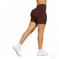thumbnail image 5 of COMVALUE Women's Workout Impact Shorts 3.6" /4.5" Scrunch Butt Lifting Gym Shorts Yoga Running Biker (Brown, XL), 5 of 7