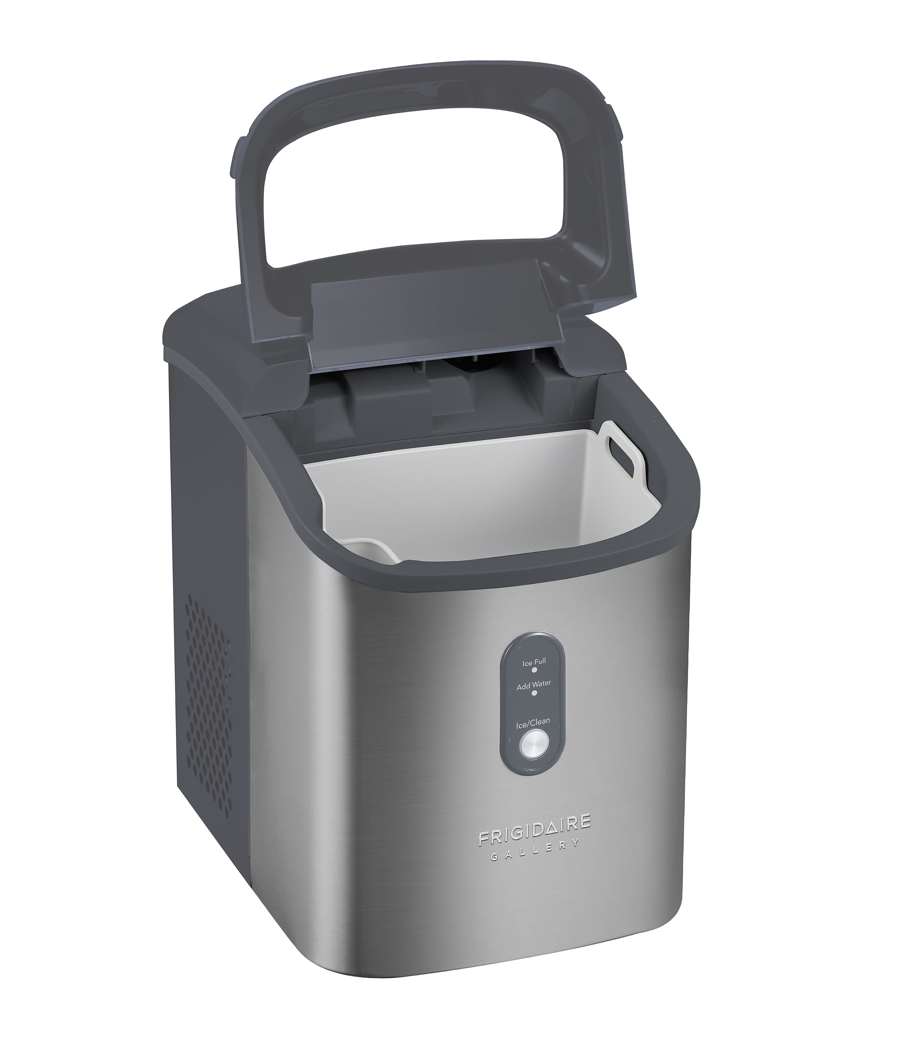 Frigidaire Gallery 33 lbs. Nugget Ice Maker, Self-Cleaning Countertop Ice Machine, Grey Stainless Steel